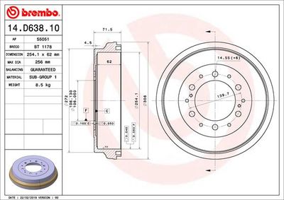 Brake Drum BREMBO 14.D638.10