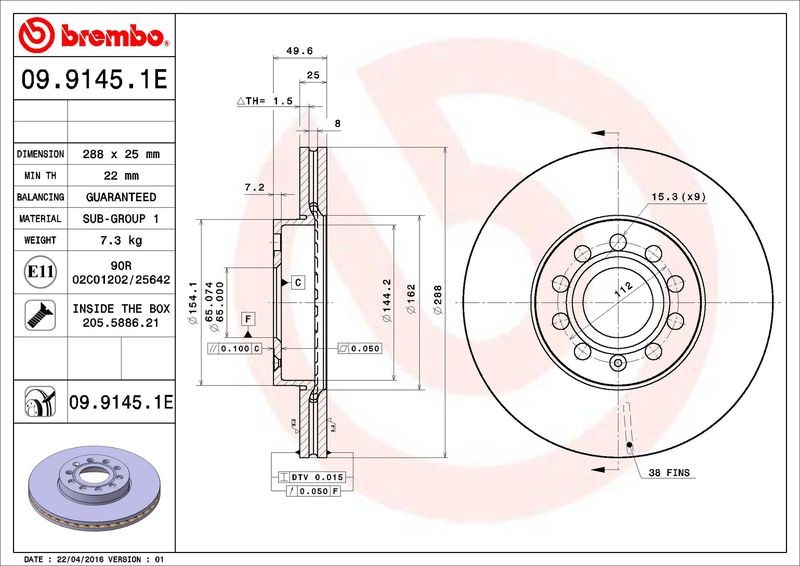 BREMBO KT 08 024 Brake Kit, disc brake