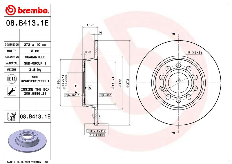BREMBO KT 08 025 Brake Kit, disc brake