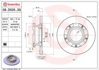 Brake Kit, disc brake BREMBO KT 10 060