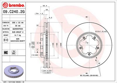 Brake Kit, disc brake BREMBO KT 10 062