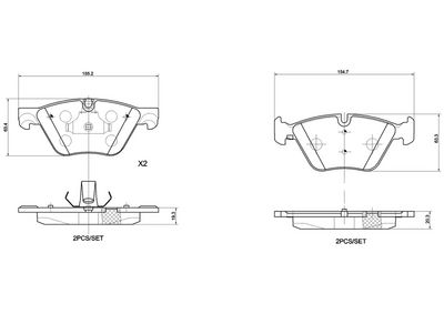 Brake Pad Set, disc brake BREMBO P 06 060X