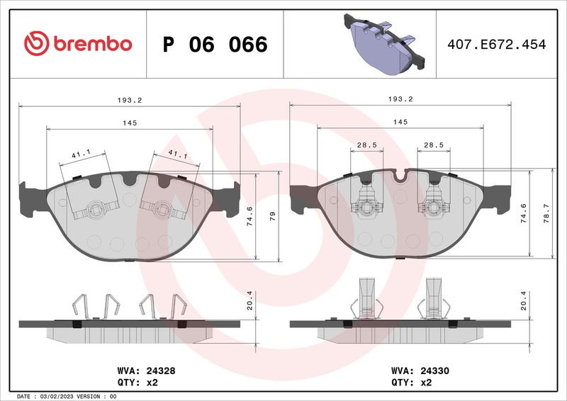 BREMBO P 06 066 Brake Pad Set, disc brake
