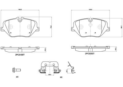 Brake Pad Set, disc brake BREMBO P 06 121