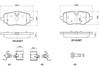Brake Pad Set, disc brake BREMBO P 06 122