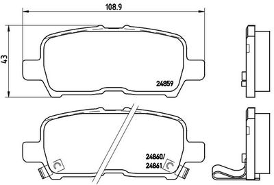 Brake Pad Set, disc brake BREMBO P 07 001