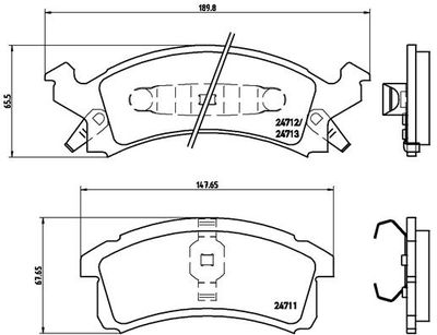 Brake Pad Set, disc brake BREMBO P 07 004