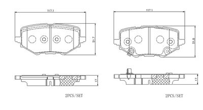 Brake Pad Set, disc brake BREMBO P 08 001E