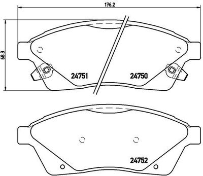 Brake Pad Set, disc brake BREMBO P 09 010