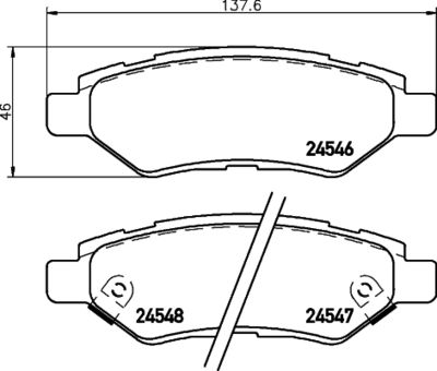 Brake Pad Set, disc brake BREMBO P 09 014