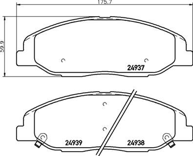Brake Pad Set, disc brake BREMBO P 09 016