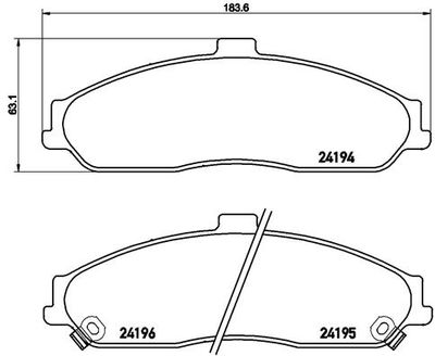 Brake Pad Set, disc brake BREMBO P 10 052
