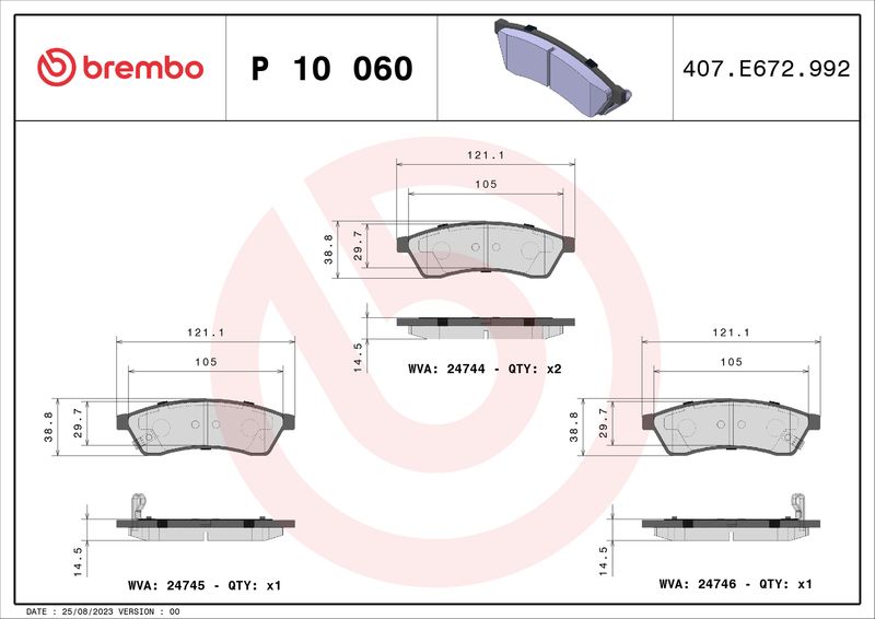 BREMBO P 10 060 Brake Pad Set, disc brake