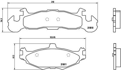 Brake Pad Set, disc brake BREMBO P 11 001