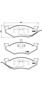Brake Pad Set, disc brake BREMBO P 11 005