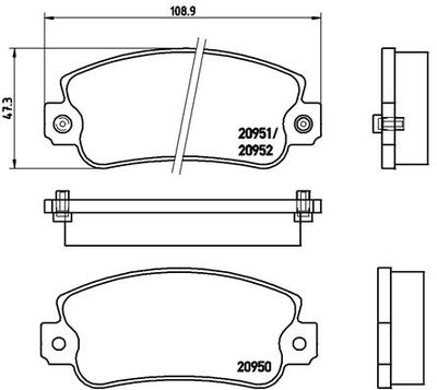 Brake Pad Set, disc brake BREMBO P 23 013