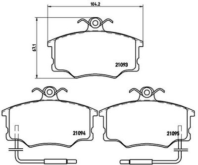 Brake Pad Set, disc brake BREMBO P 23 034