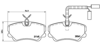 Brake Pad Set, disc brake BREMBO P 23 035