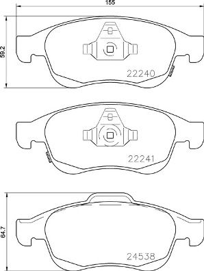 Brake Pad Set, disc brake BREMBO P 23 165X