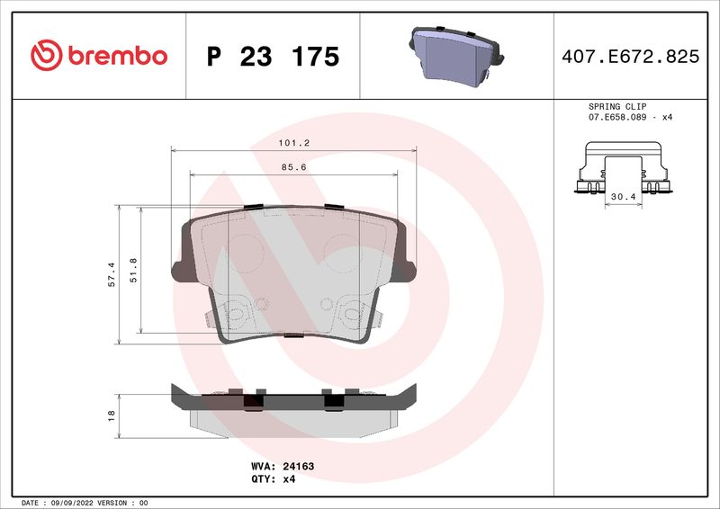 BREMBO P 23 175 Brake Pad Set, disc brake