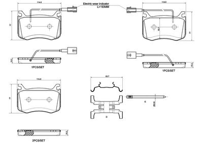 Brake Pad Set, disc brake BREMBO P 23 183X