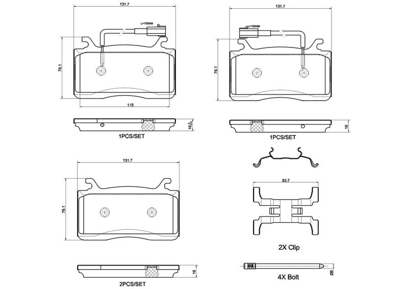 BREMBO P 23 187X Brake Pad Set, disc brake