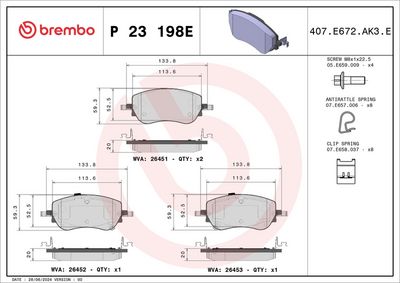 Brake Pad Set, disc brake BREMBO P 23 198E