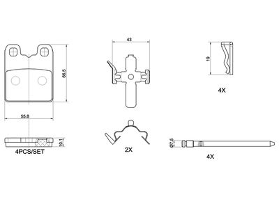 Brake Pad Set, disc brake BREMBO P 23 201
