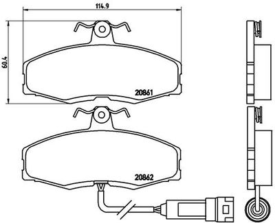 Brake Pad Set, disc brake BREMBO P 24 014