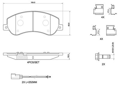 Brake Pad Set, disc brake BREMBO P 24 064G