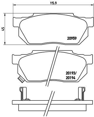 BREMBO P 28 008 Brake Pad Set, disc brake