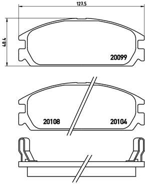 Brake Pad Set, disc brake BREMBO P 28 010