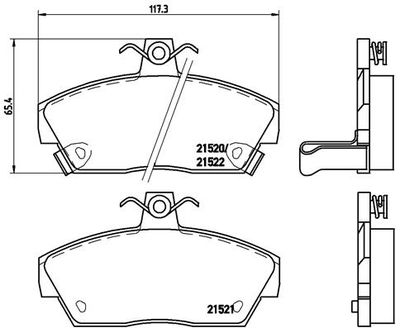 Brake Pad Set, disc brake BREMBO P 28 019