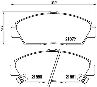 Brake Pad Set, disc brake BREMBO P 28 021