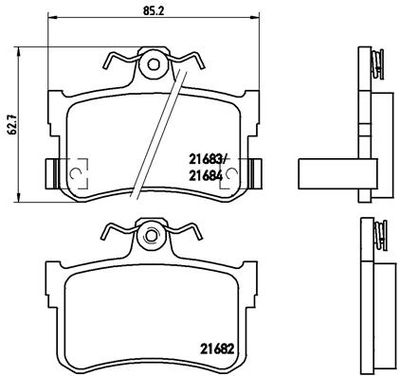Brake Pad Set, disc brake BREMBO P 28 027