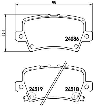 Brake Pad Set, disc brake BREMBO P 28 038