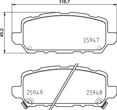 Brake Pad Set, disc brake BREMBO P 28 090