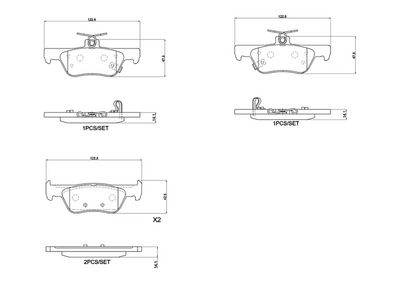 Brake Pad Set, disc brake BREMBO P 28 110