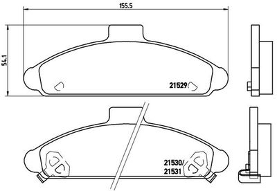 Brake Pad Set, disc brake BREMBO P 30 004