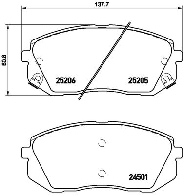 Brake Pad Set, disc brake BREMBO P 30 056E