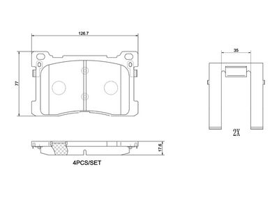 Brake Pad Set, disc brake BREMBO P 30 082