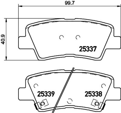 Brake Pad Set, disc brake BREMBO P 30 101E