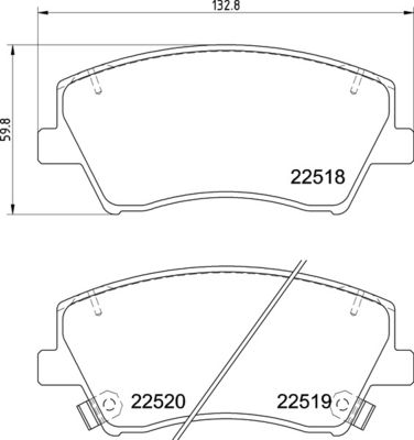 Brake Pad Set, disc brake BREMBO P 30 107E