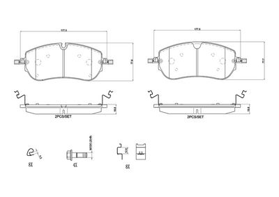 Brake Pad Set, disc brake BREMBO P 36 038
