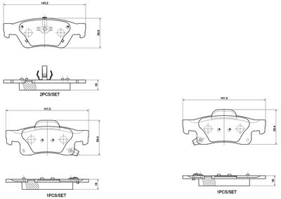Brake Pad Set, disc brake BREMBO P 37 016X