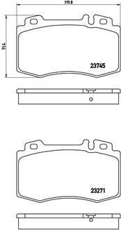Brake Pad Set, disc brake BREMBO P 50 053X
