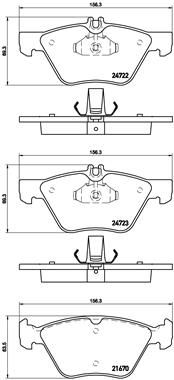 Brake Pad Set, disc brake BREMBO P 50 075