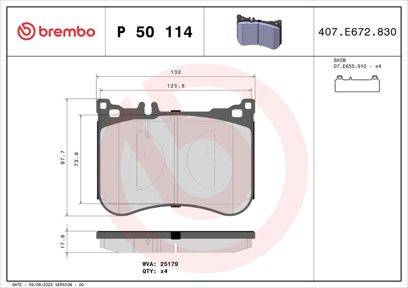 BREMBO P 50 114 Brake Pad Set, disc brake