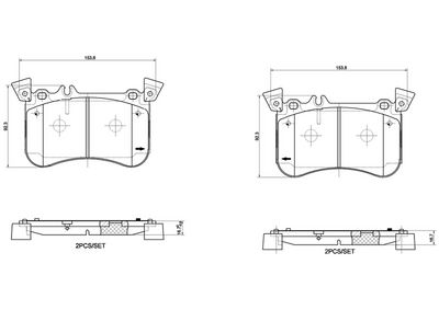 Brake Pad Set, disc brake BREMBO P 50 121X