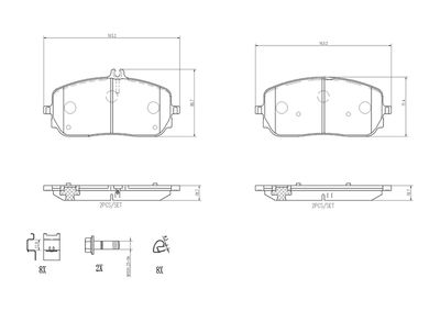 Brake Pad Set, disc brake BREMBO P 50 152